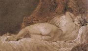 Francois Boucher Reclining female Nude seen from behind oil painting